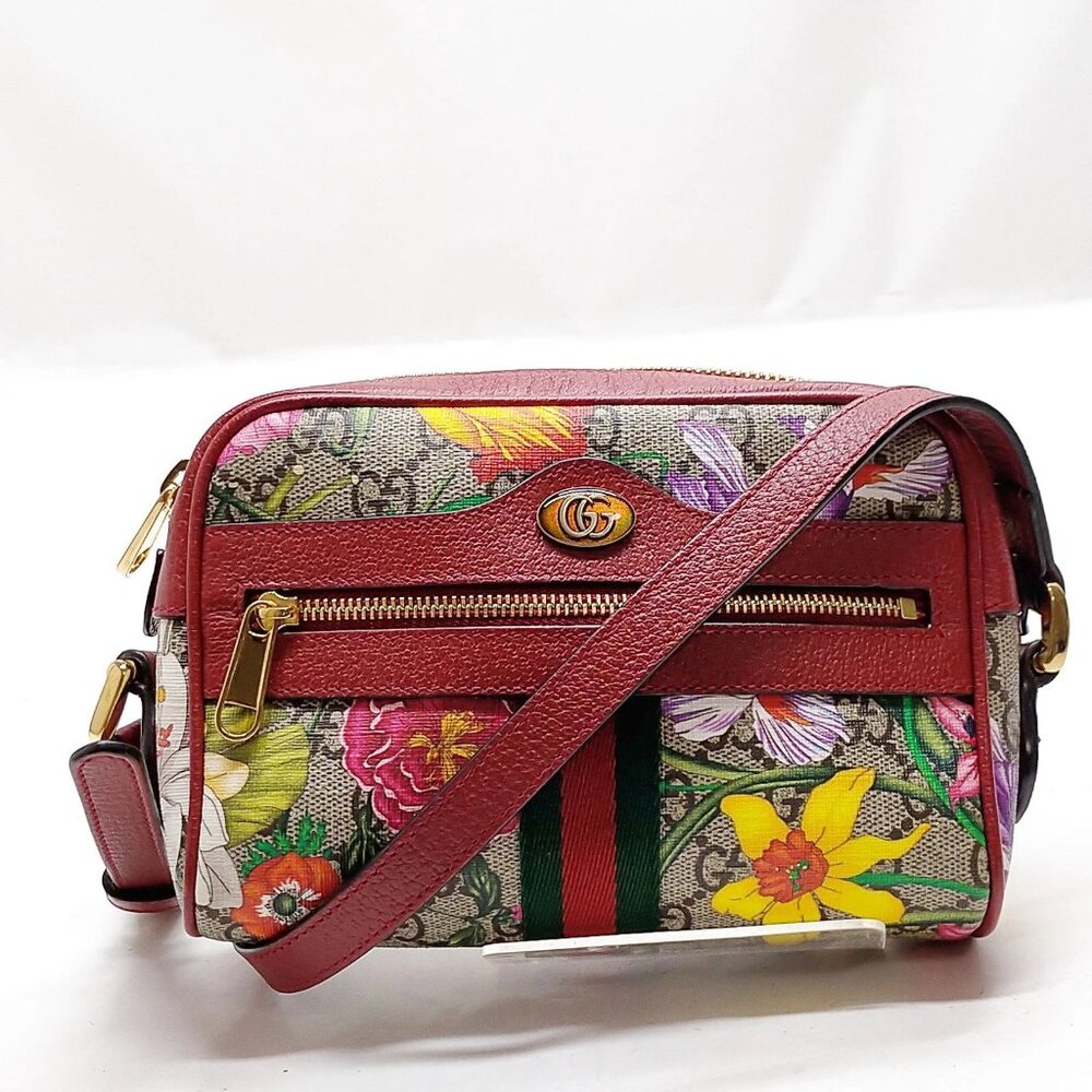 Authentic Gucci Sherry Line Red PVC Crossbody Bag mn568-022626 - Picture 1 of 16